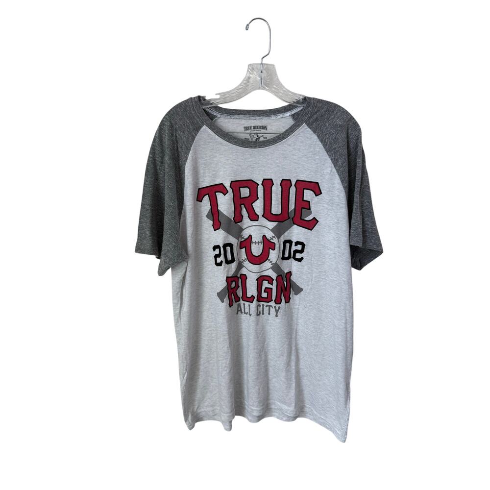 True Religion 2002 Graphic Baseball 100% Cotton T-Shirt Size XXL